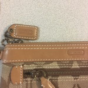 Coach Bags - Coach | Brown and Tan Zipper Wristlet Coach Bags - Coach | Brown and Tan Zipper Wristlet